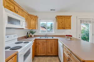 Kitchen has great natural light