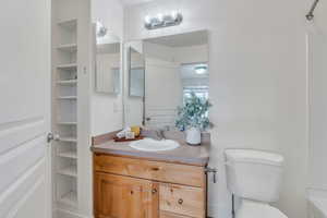 Master bathroom with built-in storage