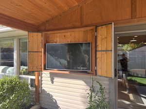 Exterior cabinet with build in TV