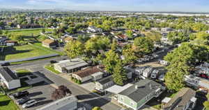 Aerial perspective of suburban area