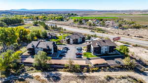 Ariel view of the Ridges showing all three main buildings, the clubhouse and park.