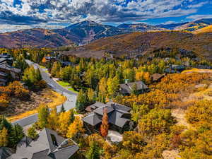 Aerial view of a mountainous background
