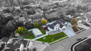 Aerial view of residential area