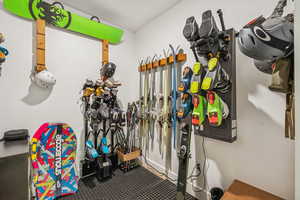 Private ski locker in hallway near entry into your private condo.