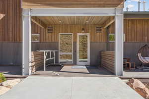 Level 4 entry level door to condo building from PCMR ski slopes.