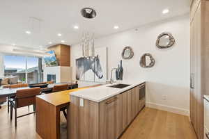 View from kitchen towards dining and great room.