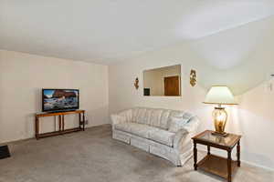 View of carpeted living room