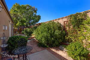 View of fenced backyard