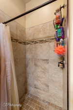 Bathroom with a shower stall