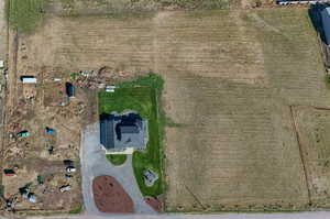 Aerial overview of property's location featuring rural landscape