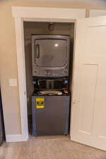 Basement apartment laundry closet