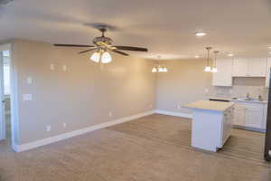 Basement apartment kitchen/dining/living area