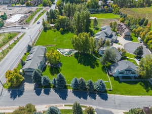 Aerial view of residential area