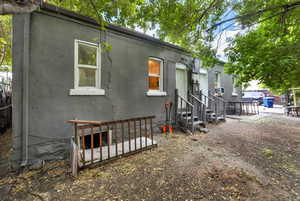 View of side of home featuring brick siding