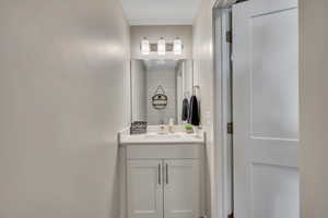 Half bathroom with vanity