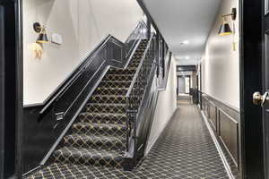 Stairway with carpet flooring