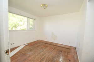 Unfurnished room with hardwood / wood-style flooring