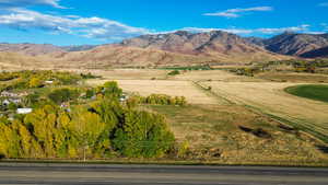Mountain view with rural landscape