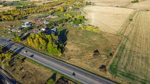 Aerial view of property's location with rural landscape