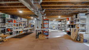 Unfinished below grade area with tile patterned floors