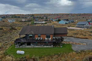 Aerial perspective of suburban area