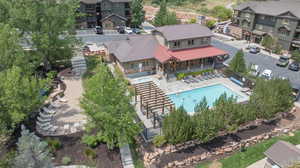 Bird's eye view of a pool