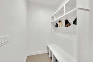 Mudroom with baseboards