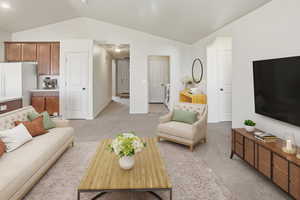 View towards front door and entry