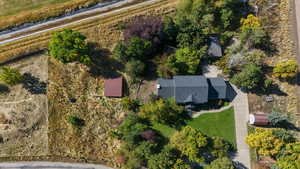 Aerial view of sparsely populated area