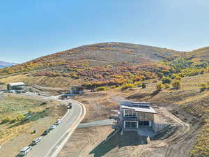 View of subject property featuring mountains