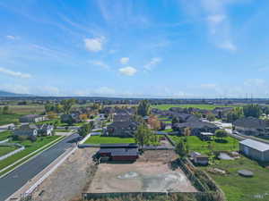 Aerial perspective of suburban area