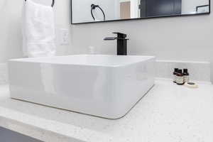 Bathroom view of a sink