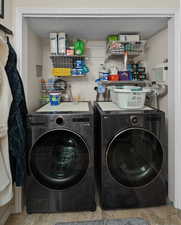 Laundry area with separate washer and dryer