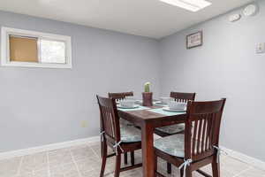 Dining room with baseboards