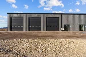 View of detached garage