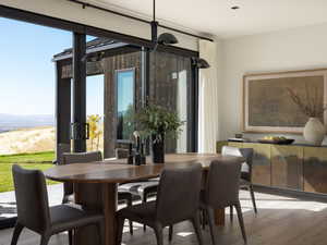 Dining room featuring light wood-style floors