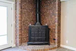 Detailed view of the wood stove
