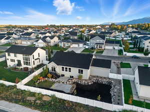 Aerial perspective of suburban area