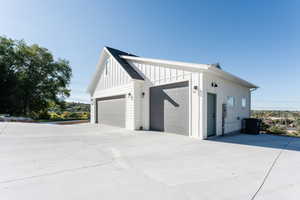 View of detached garage