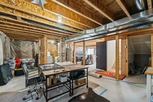 View of unfinished basement