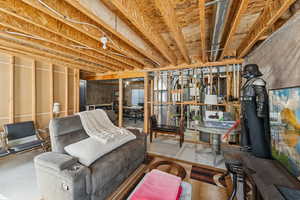 View of unfinished basement