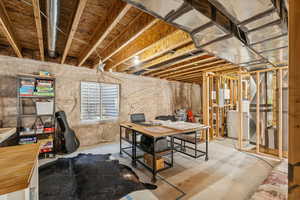 Basement featuring washer and dryer