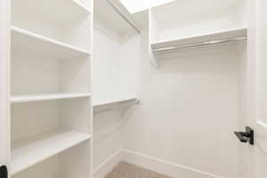 View of walk in closet