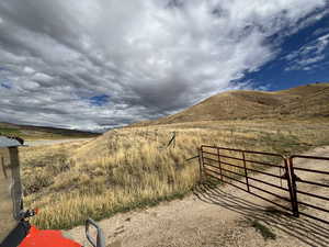 View of mountain background with rural landscape