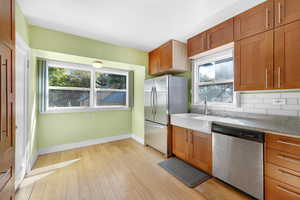 Kitchen with new cabinets, appliances, sink, countertops