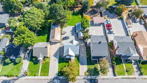 Aerial perspective of suburban area