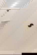 Bathroom view of a tile shower