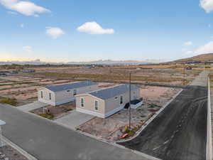 Aerial view of a mountain backdrop