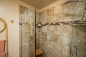 Bathroom with a shower stall