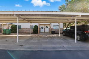 View of covered parking lot
